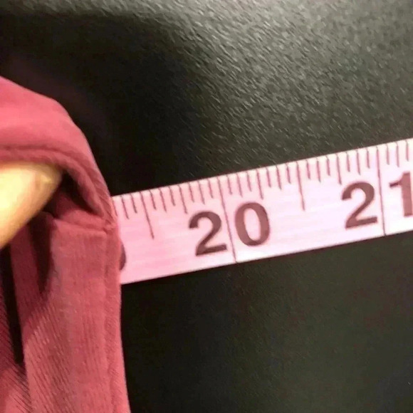 BOBI Cross Front Long Sleeve V-neck, Ruffle hemline Top/Blouse - wine - S - Picture 7 of 8